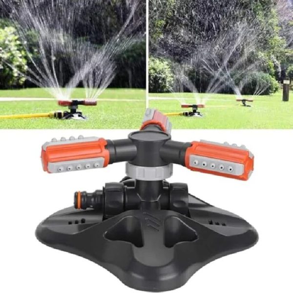 Aspersor rociador de riego 360 rotación automática de jardín gris naranja