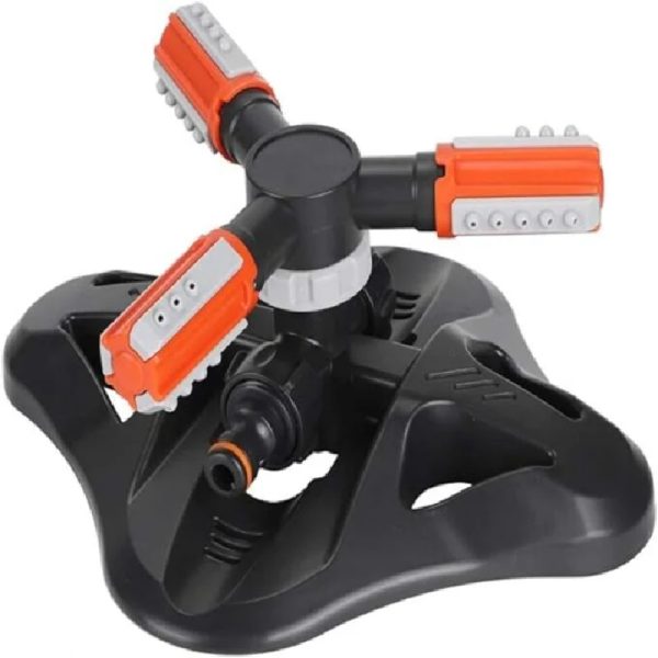 Aspersor rociador de riego 360 rotación automática de jardín gris naranja - Image 4