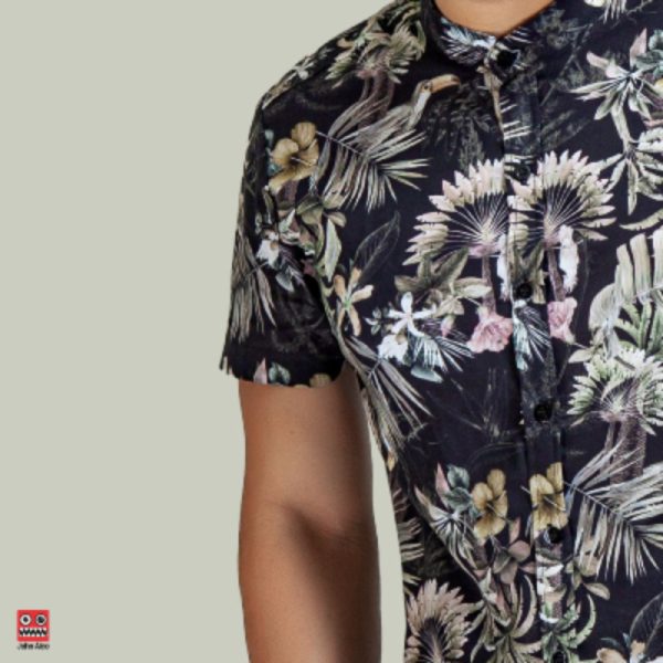 REF 1806 S CAMISA TROPICAL BLACK MANGA CORTA HOMBRE - Image 2